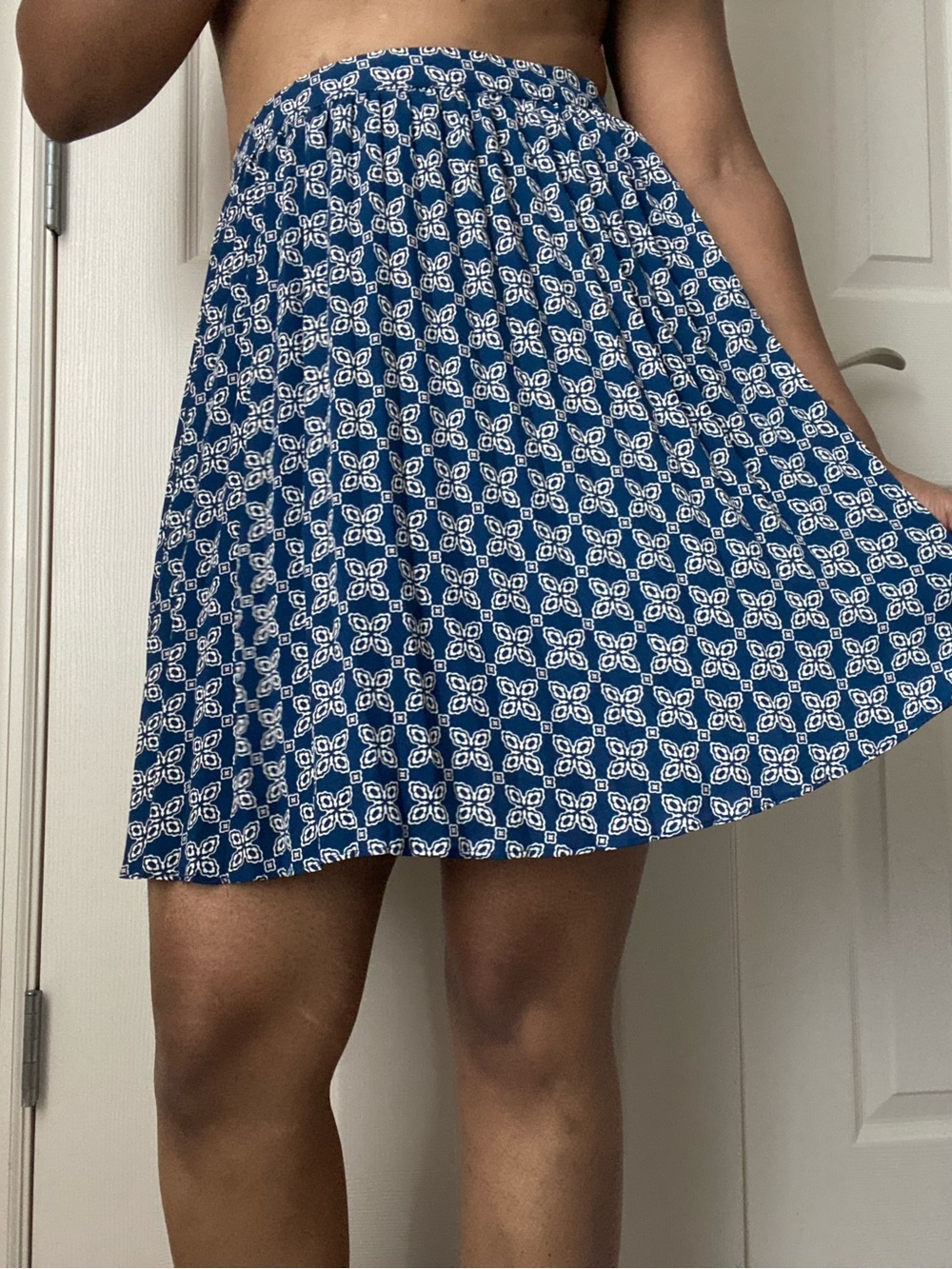 J. Crew Blue Printed Circle Skirt